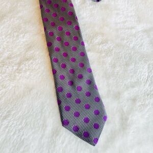 Ted Baker Charcoal and Violet Dot Tie